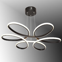 Tt313-Sy Tt Aydınlatma Papatya Modeli Mat Siyah Led Avize