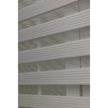 Gri Dar Piliseli Zebra Perde Gri