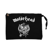 MotörHead Logo Classic Siyah Clutch Astarlı Cüzdan / El Çantası Siyah