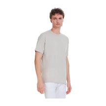 Hatemoğlu Taş Regular Fit 100% Pamuk Bisiklet Yaka Oversize Tişört 1995332 Taş