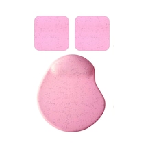 Oval Pembe Kum Desen Bilek Destekli Mouse Pad + 2 Adet Kupa Fincan Bardak Altlığı Altlık Set