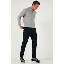 Buratti Streç Pamuklu Slim Fit Normal Bel Boru Paça Erkek Pantolon 674003 Lacivert