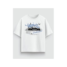 Yolo Street South Capital Baskılı Erkek Oversize Beyaz Tişört %100 Pamuk Streetwear Beyaz