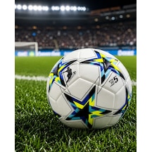 Antrenman Ve Maç İçin Futbol Topu Kaymaz Yüzeyli Dengeli Sekme Yapısı - Lisinya Beyaz