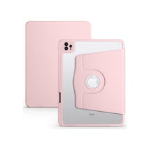 Apple Uyumlu iPad Pro 11 2021 (3.Nesil) Kılıf Zore Termik Kalem Bölmeli Dönebilen Standlı Kılıf-Pembe Pembe