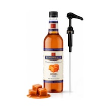 Simonelli Karamel Aromalı Kahve ve Kokteyl Şurubu 700 ML + Şurup Pompası - Latte Frappe Soğuk Sıcak Kahve ve Tatlı Şurubu