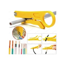 Mini Taşınabilir Tel Stripper Bıçak Crimper Pense Sıkma Aracı Kablo Sıyırma Tel Kesici Sarı