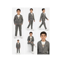 Veraura Lifestyle 2-9 Yaş Jagger Kumaş 3 Parça Çocuk Takımı Gri