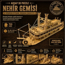 Nehir Gemisi Ahşap Maket Seti Dıy 3d Puzzle Mississippi Buharlı Gemi Koleksiyoner Modeli 713 Parça