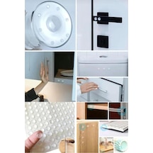 Yapışkanlı Silikon Darbe Önleyici Şeffaf - Kapı & Dolap Stoperi, Ses Azaltıcı, Kaydırmaz Tampon 10 Mm 50 Li Set Diğer