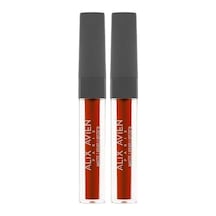 Uzun Süre Kalıcı Kadifemsi Kuruma Yapmayan Mat Likit Ruj - Lipstick 522 Wine Red 2 Paketi Abanoz