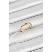 Pirinç Gold Renk Renkli Zirkon Taşlı Kadın Yüzük Tj-byk3884 Altın - Çok Renkli