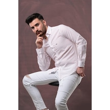 Dorss Slimfit Desenli Gofre Kumaş Erkek Gömlek