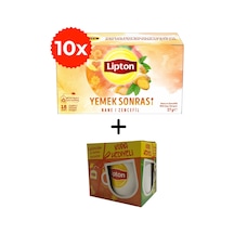 Lipton Yemek Sonrası Nane Ve Zencefil Bitki Çayı Karışımı 18li X 10 Adet + Hediye Lipton Kupa