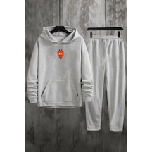 Uyguntarz Unisex Ateş Avatar Baskılı Eşofman Takımı Gri