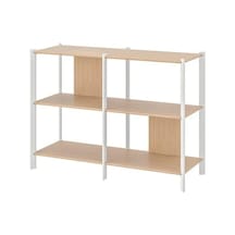 Ikea Jattesta Açık Raf Ünitesi, Beyaz-bambu 120x85 Cm Bambu - Beyaz