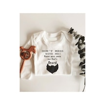 Babylimon Dad's Beard Uzun Kol Çıtçıtlı Organik Bebek Body Beyaz - 132207167 Beyaz