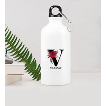 Kişiye Özel V Baş Harf Ve İsimli Metal Suluk (500 Ml.)