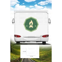 Karavan Baskı Sticker - Ateş Ve Yıldız Sticker - 110x110 Cm