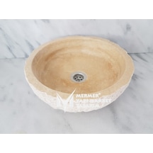 Traverten Dışı Patlatma Yuvarlak Mini Lavabo