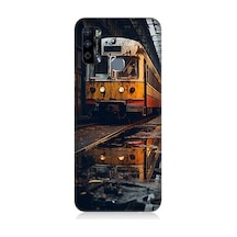 İnfinix Hot 9 Uyumlu Eski Sarı Tren Desenli Silikon Kılıf