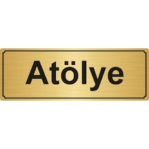 Atölye Yönlendirme Levhası 5Cmx20Cm Altın Renk Metal