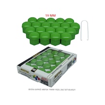 Bijon Kapağı Düz 19 Mm Yeşil 20 Li Set