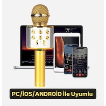 Türkçe Seslendirme Karaoke Mikrofonu Bluetooth Mikrofon Bluetooth Speaker Hoparlör Aux-tf-usb Giriş