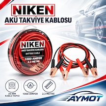 Niken 1000 Amper 2,3 Metre 35 Mm Çantalı Akü Takviye Kablosu