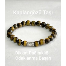 Fy Doğaltaş Kaplangözü Bileklik 8mm Sarı - Siyah