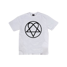 Stoned&Fame Him Baskılı Unisex %100 Pamuk Beyaz T-shirt Beyaz