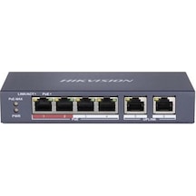 Hikvision  DS-3E0106P-E/M 4 Port 35 W Full PoE 10/100 2X-Uplink Yönetilemez Switch