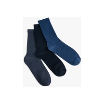 Koton Basic 3'lü Soket Çorap Seti Çok Renkli Lacivert 4wam80372aa 4WAM80372AA705