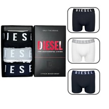 Diesel 3'lü Erkek Boxer Set Beyaz - Siyah