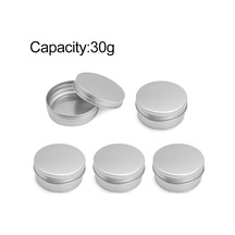 Sones 5 Adet İplik Doldurulabilir Alüminyum Paketleme Kutusu Kozmetik Küçük Saklama Kutusu, Kapasite: 30g Gümüş