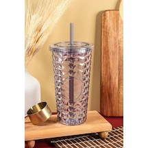 Poomy Pipetli Mika Bardak 750 Ml Kapaklı İçecek Bardağı, Can.7263.oea Diğer