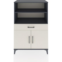 Hyperion Dolap 3 Raflı Tek Çekmeceli 2 Kapaklı 88x44x134 Antr... Antrasit