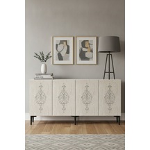 Ka1529bt Hüma Konsol Ve Tv Sehpası Beyaz-traverten 150cm Beyaz - Traverten