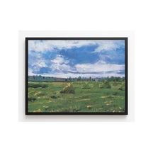 Van Gogh Van Gogh Buğday Tarlaları Ve Ekin Yığınları Çerçevesiz Poster 21x30 Cm A4 Tablo Van Gogh