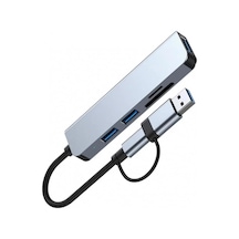 Hepu Usb-c Hub 5 İn 1 Alüminyum Type C Hub Multiport Adaptör