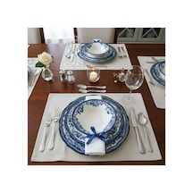 Velour Navy Fulya Yemek Seti 24 Parça Mavi - 840520162 Mavi