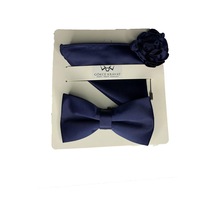 Brianze Lacivert Papyon Mendil ve Yaka Çiçeği Set (533369403) Lacivert
