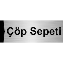 Çöp Sepeti 7x20cm Gümüş Renk Metal Yönlendirme Levhası