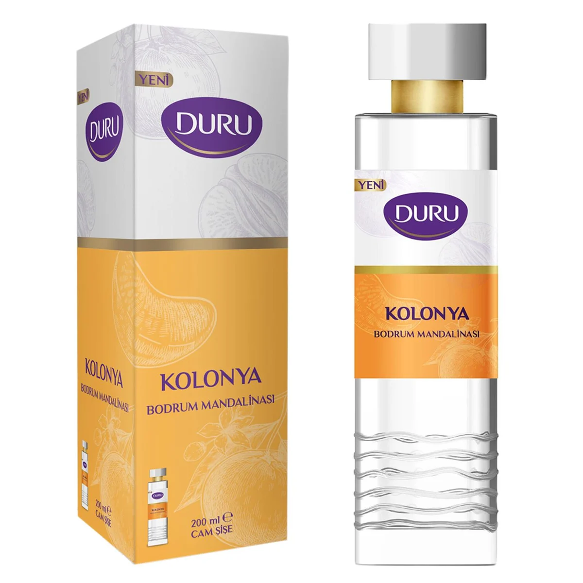 Duru Kolonya Bodrum Mandalinası Cam Şişe 200 Ml