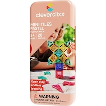 Cleverclixx Mini Tiles Travel Pack Seyahat Seti Pastel 28 Parça Manyetik Bloklar