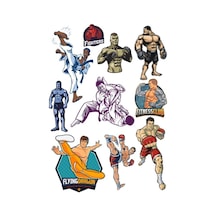 Boks Dövüş Sticker Set 13 Parça Telefon, Tablet, Defter, Laptop Sticker