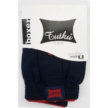 Tutku Erkek Lacivert Penye Düğmeli Boxer 10'Lu Paket 001