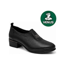 Venüs Balbissa Hakiki Deri Comfort Ortopedik Kadın Klasik Topuklu Ayakkabı Siyah-cilt