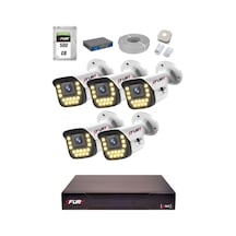 Fury 15 Warm Led Ip Güvenlik Kamera Seti 5 Kameralı Sesli 4mp Gece Renkli Su Geçirmez 1403s 500gb
