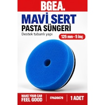 Bgea Mavi Sert Destek Tabanlı Pasta Süngeri 125 Mm 5 İnç Polisaj Pedi 1 Adet